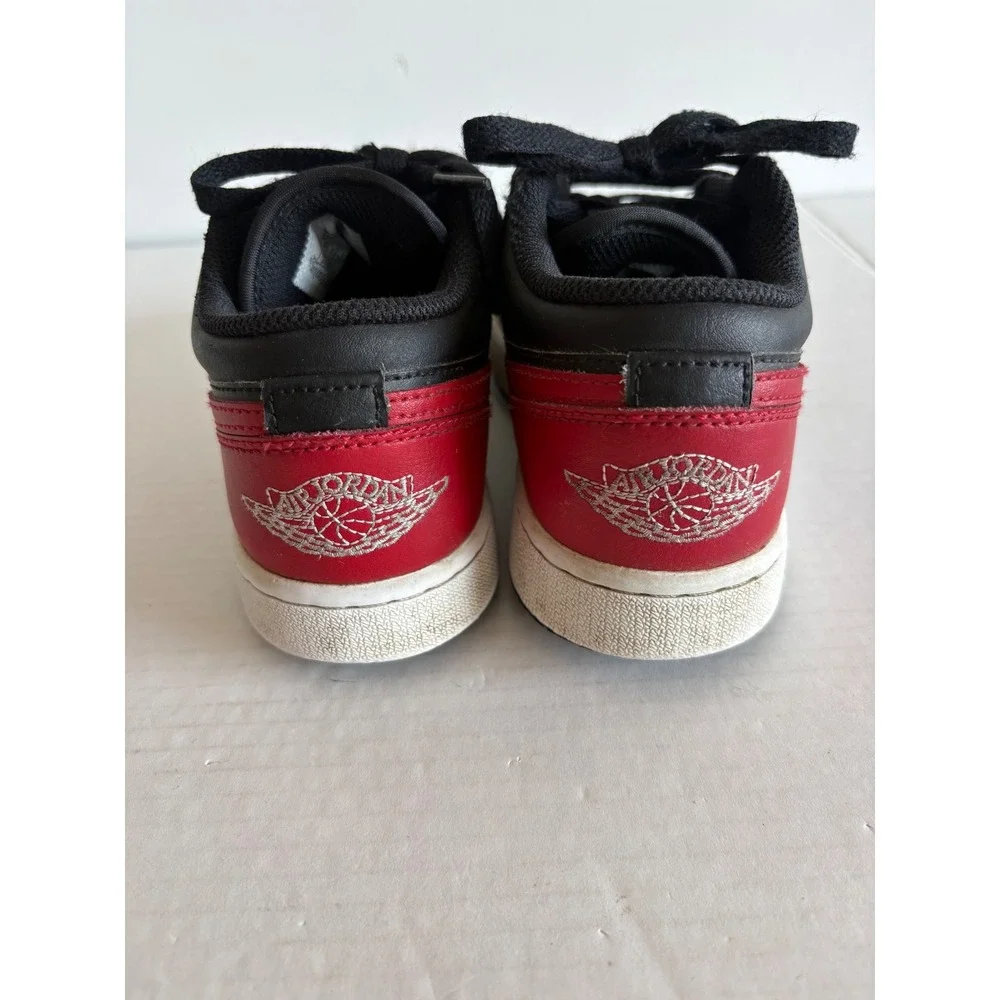 Nike Air Jordan 1 Low Bred Toe Black Red White Kids streetwear Size 4.5Y